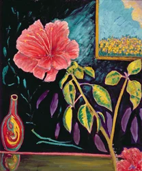 Hibiszkusz vázával (olaj, vászon)
