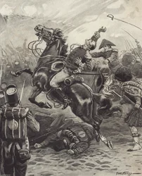 Edward Pakenham halála a New Orleans-i csatában (litho)