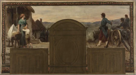 Vázlat a Saint-Maur-des-Fossés-i városházához: Maternité et Patrie - La défense de la Patrie, 1883-ban (olaj, vászon (páncél))
