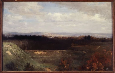 A Bois de Boulogne látképe a Suchet körútról, 1860 körül (olaj, vászon)