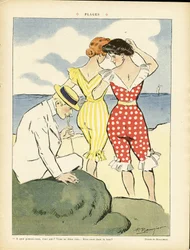 Illusztráció Paul Balluriauról (1860-1917) Le Rire-ben, 08.01.08 - Strandok - Szabadidő, szerelem, divat, tengeri tengeri tengerpart, fürdőruha