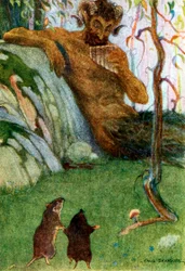 The Piper a Gates of Dawn from Wind in the Willows, kocsma. 1913-as színes litográfia, 1913.