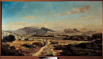 Paul Camille Guigou (1834-1871) festménye Allauch dombjai 1862 Marseille, Szépművészeti Múzeum