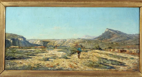 Allauch dombjai Egy sétáló Provence táján. Paul Camille Guigou (1834-1871) festménye