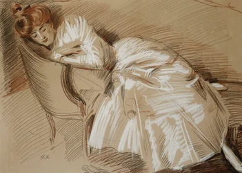 Madame Helleu heverőn fekve,