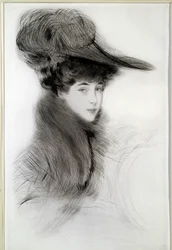 Malborough hercegnő portréja. Paul Helleu (1859-1927) rajza, XX. Bayonne, Musee Bonnat