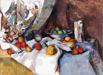 Csendélet almával. Paul Cezanne (1839-1906) festménye, olaj, vászon