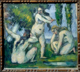 Paul Cezanne (1839-1906) három fürdőző festménye. 1875-1877 V. 0,22x0,19 m Párizs, Muse d