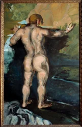 Paul Cezanne (1839-1906) Bather and Rock festménye, 1868 Norfolk, Chrysler Múzeum