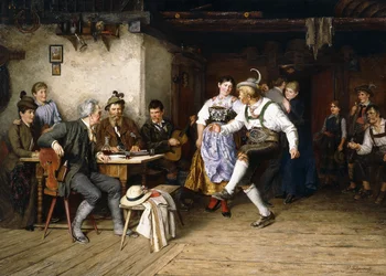 Egy Weinstube belseje (olaj, vászon)
