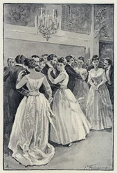 Illusztráció Anna Kareninához: Kitty a bálban (litho)