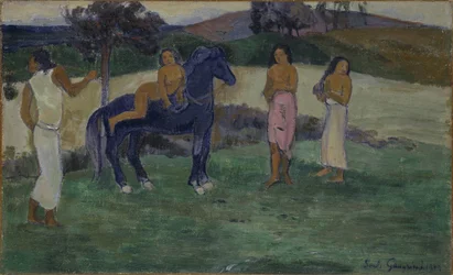 Kompozíció avec figures et un cheval – Kompozíció figurákkal és lóval, Gauguin, Paul Eugene Henri (1848-1903). Olajfestmény