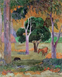Dominikai táj vagy Táj disznóval és lóval, 1903