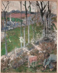 Télen. Petit Breton arraant son sabot (olaj, vászon)