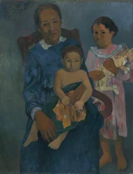 Polinéz nő gyerekekkel, 1901