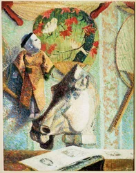 Csendélet lófejjel (olaj, vászon)