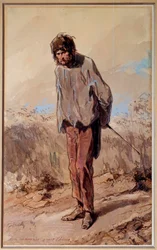 Rossz 15 perc Egy elítéltnél van az akasztófa. Paul Gavarni (1804-1866) akvarell és gouache