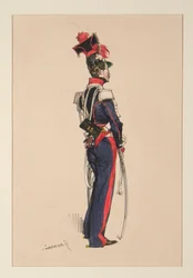 GARDE NATIONAL a cheval.