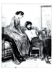 In Prison for Debt at Clichy, 1830-40 körül (litho) (f/w fotó)