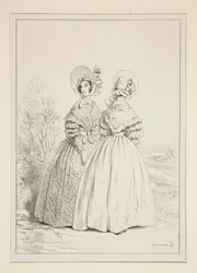 1837. MÁJUS. Fűzős főkötő (sic) és ibolyacsokor; ...