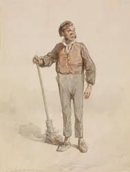 Férfi seprűvel