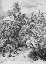 Mórok és spanyolok kibogozhatatlanul összekeveredve, 1902