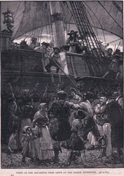 A Darien-expedíció Leithből való indulásának jelenete i.sz. 1698 (litho)