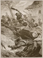 „Aztán egy fejtörés következett” – illusztráció a „Tizekilencedik század csatái” című művéből, Archibald Forbes, G.A. Henty és Arthur Griffiths őrnagy