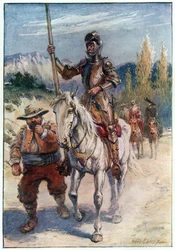 Milyen ékszert ajándékozott neked távozásodkor, illusztráció a "The Adventures of Don Quijote" című könyvből, kiadó: G. Bell und Sons, Ltd., 1911.