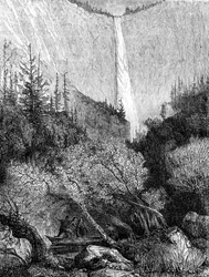 Vízesés, Yosemite Nemzeti Park, Kalifornia, 19. század