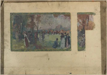 A Saint-Ouen-i városháza vázlata: 19. század 4. negyede (olaj, ceruza)