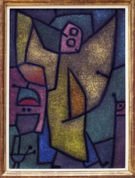 Angelus militánok. Paul Klee (1879-1940) festménye, olaj, rajz a detrempénél jutára, ragasztós háttérre