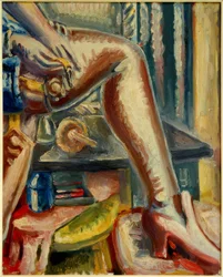 Lába rózsaszín harisnyával