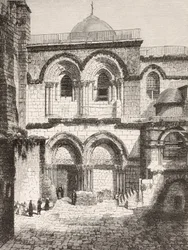 Jeruzsálem, Palesztina. A Szent Sír templom a 19. században.
