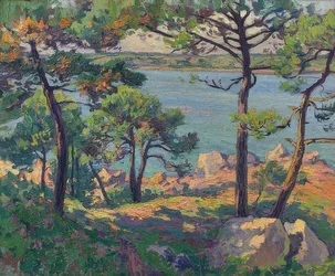 Fenyőfák a Trieux folyón. 1913