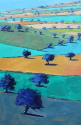 Cotswold Way, From Broadway #1, 2022 (akril, tábla)