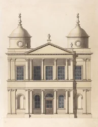 Terv egy templomhoz. A nyugati homlokzat felmérése