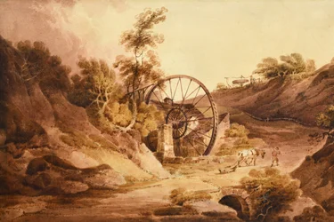 Great Wheel, Broseley Shropshire, c1803 (akvarell, papír)