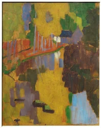 Le talisman, az Aven folyó Pont-Avenben (festmény fára)