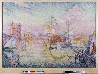 Belépés Marseille kikötőjébe. Paul Signac festménye (1895-1935)