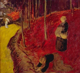 Páfránygyűjtők a Bois d"Amourban a Pont Avennél; Les Ramasseuses de Fougeres au Bois d"Amour a Pont Avennél, 1910 körül