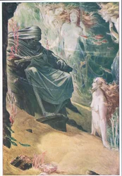 Öt mélyen hazudik apád: csontjaiból korallok készültek, illusztráció a Viharból, 1908