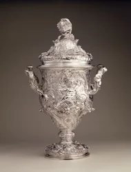 Kétnyeles pohár és borító, 1742-43