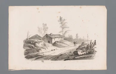 Dombos táj országúttal és házakkal A táj alapelvei (sorozat címe) Principles de paysages (sorozat címe)