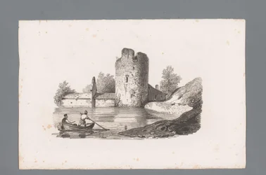 Két alak egy csónakban egy rom közelében A táj alapelvei (sorozat címe) Principles de paysages (sorozat címe)