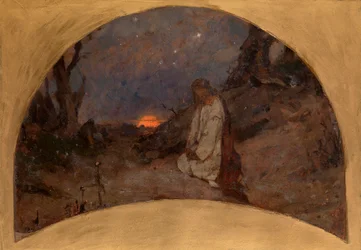 Agónia az olajfák kertjében (The Agony in the Garden; vázlat a kijevi Szent Volodimir-székesegyházhoz) - Pavel Alekszandrovics Svedomszkij (Svedomski) (1849-1904) munkája, h
