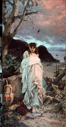 ""Medusa"" Az egyik Gorgon ábrázolása hipnotikus tekintettel - Pavel Alekszandrovics Szvedomszkij (1849-1904) festménye 1882 Állami Tretyakov Galéria, Moszkva