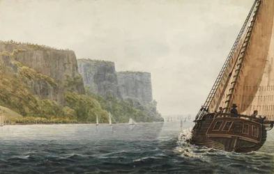 A Packet Mohawk of Albany áthaladva a palántákon, 1811-ca. 1813.