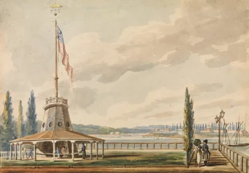 Az utazó első látképe New Yorkról – A Battery és a zászlórúd, 1811-ca. 1813.