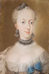Juliane Marie 1729-1796, Dánia és Norvégia királynőjének portréja, XVIII. század közepe.